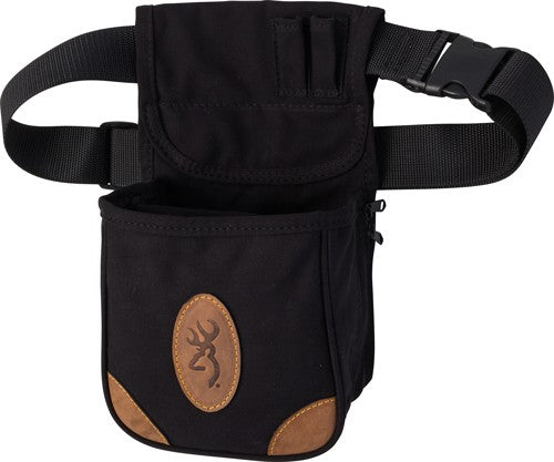 Browning Lona Canvas Shell Belt Pouch Black/Brown Zippered