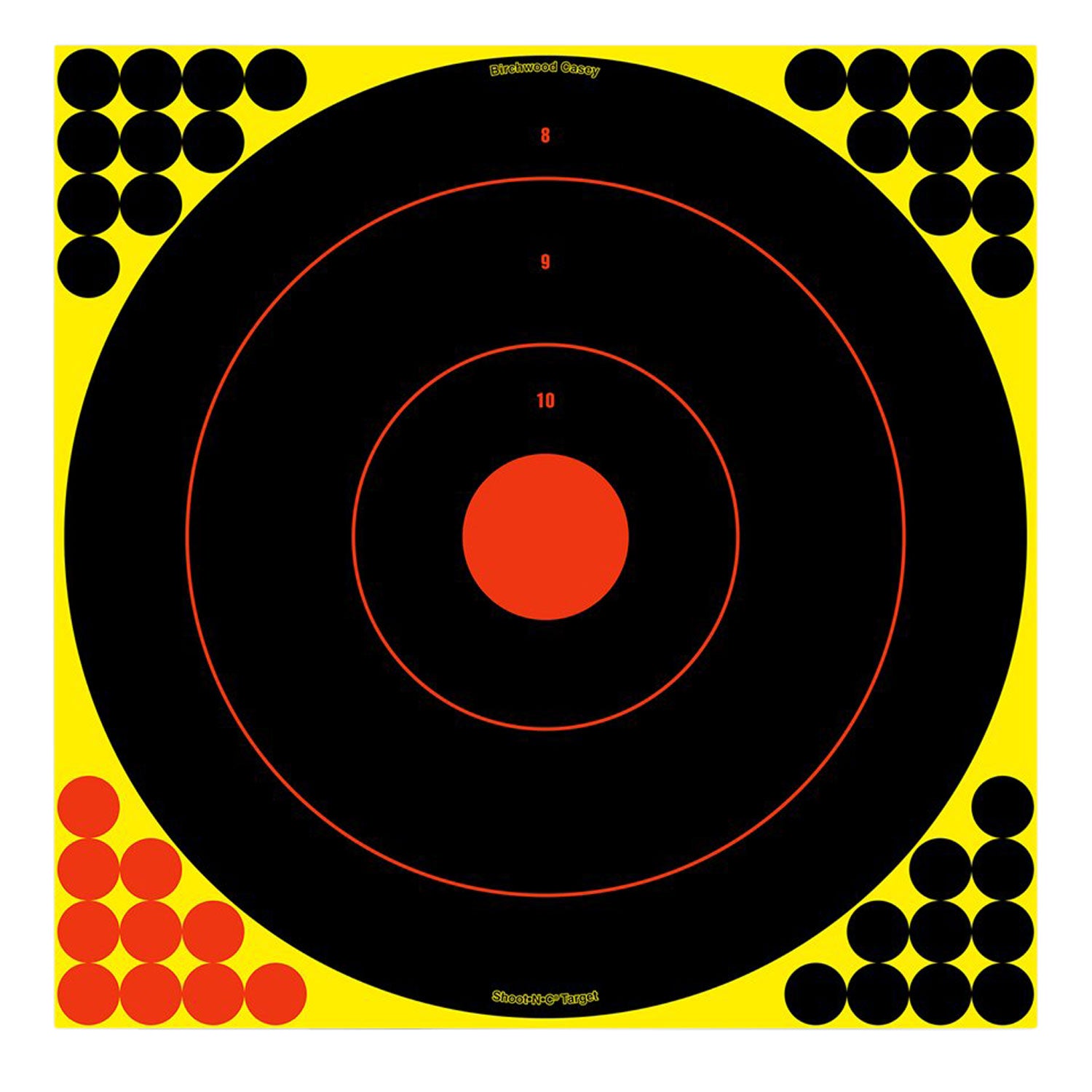 Birchwood Casey 34170 Shoot-N-C Reactive Bullseye Self-Adhesive Paper Target 17.25" Black/Yellow 100 Count