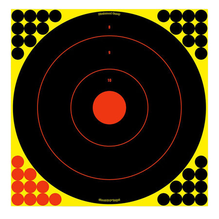 Birchwood Casey 34170 Shoot-N-C Reactive Bullseye Self-Adhesive Paper Target 17.25" Black/Yellow 100 Count