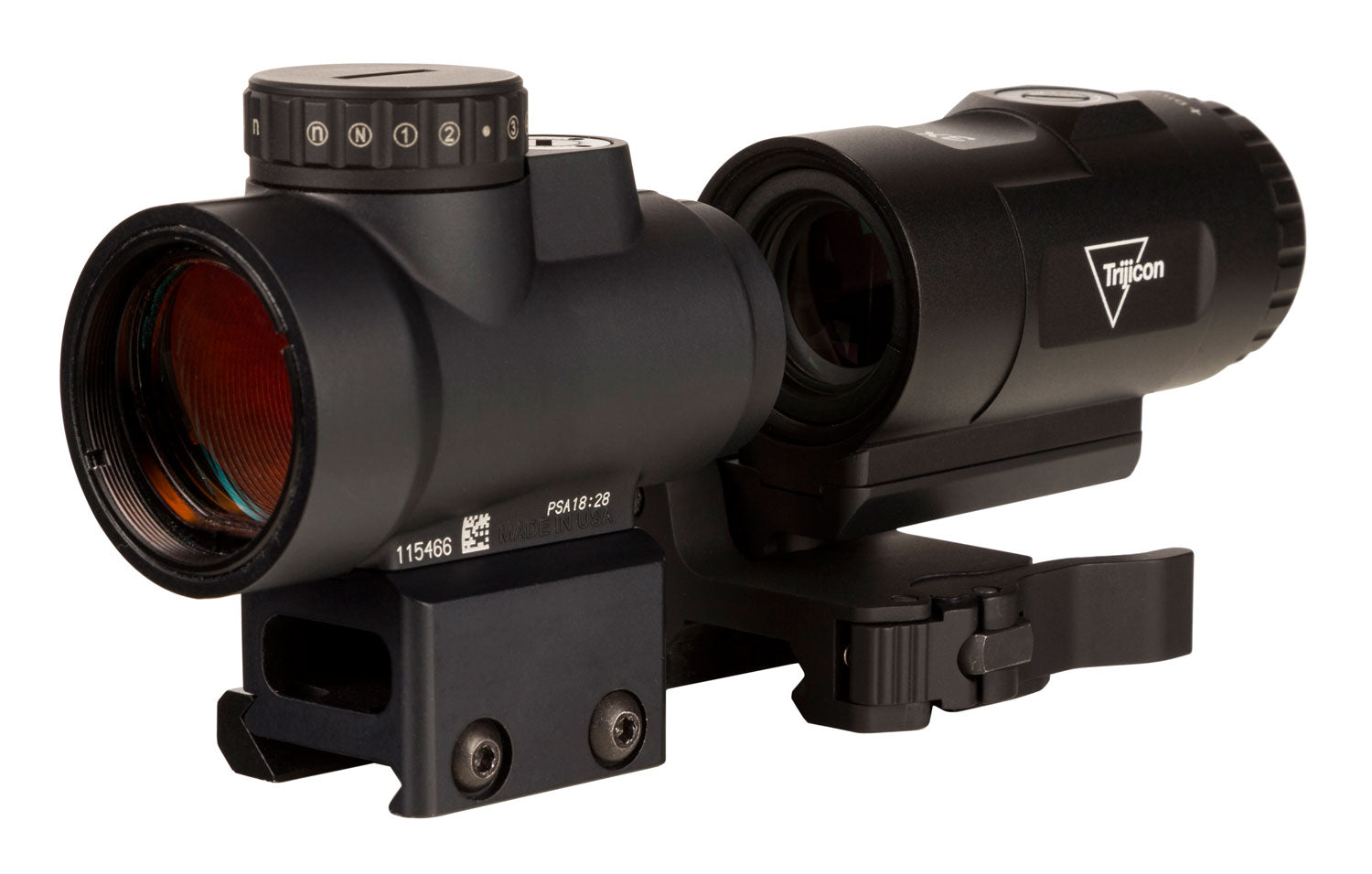 Trijicon 2200057 MRO HD 1x25mm Black 2 MOA Red Dot/68 MOA Circle Sight and 3x Magnifier Combo