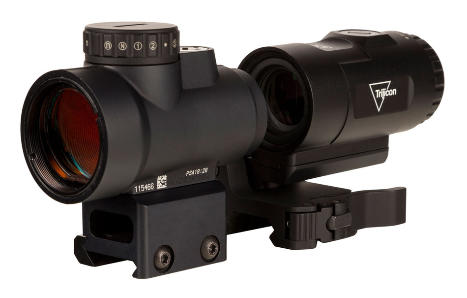 Trijicon 2200057 MRO HD 1x25mm Black 2 MOA Red Dot/68 MOA Circle Sight and 3x Magnifier Combo