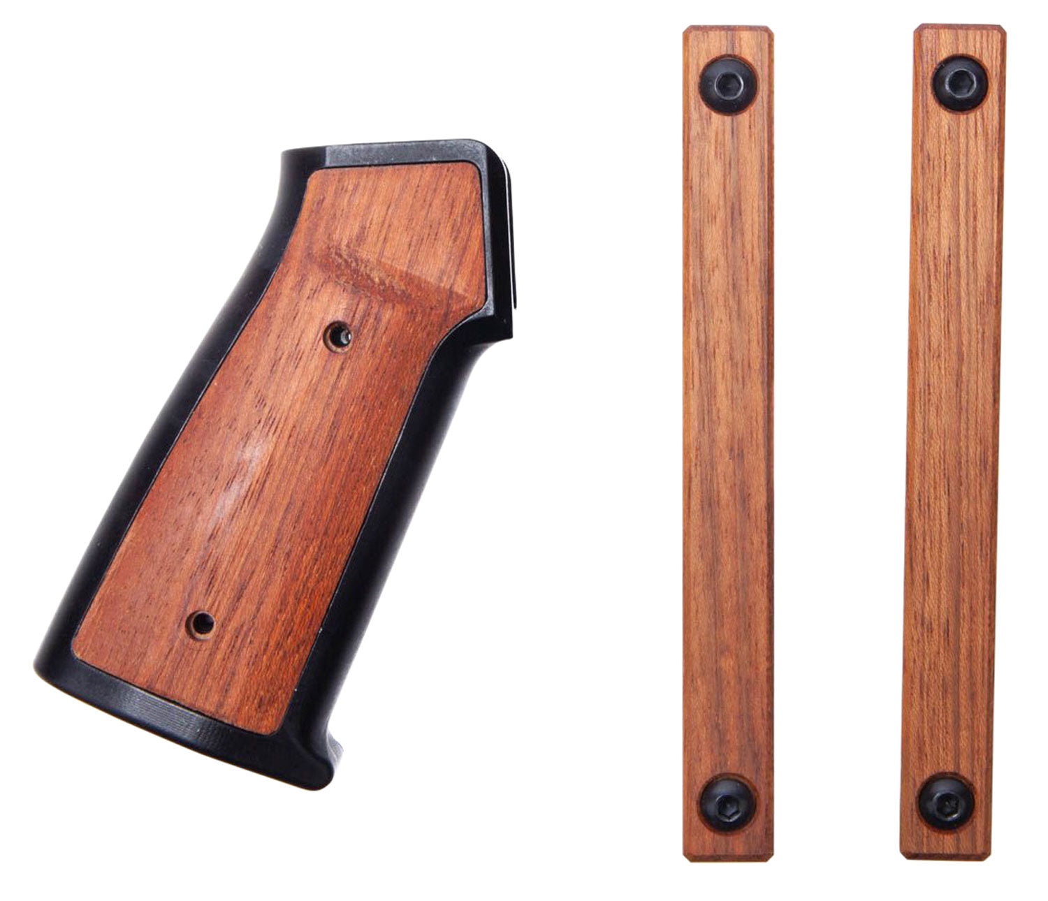 Sharps Bros AR-15 Black Cerakote 6061-T6 Aluminum Grip Set Brazilian Cherry