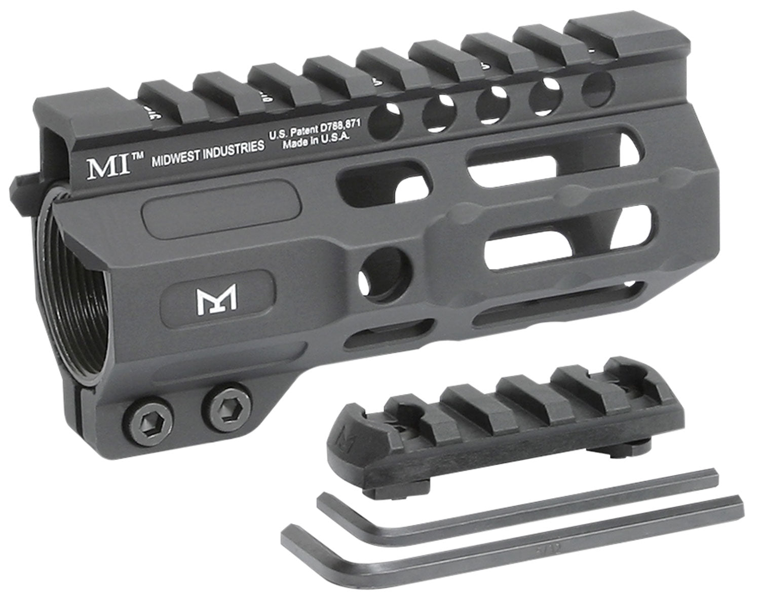Midwest Industries MICRM45 4.50" AR-15 Combat Handguard M-LOK Black Hardcoat Anodized Aluminum