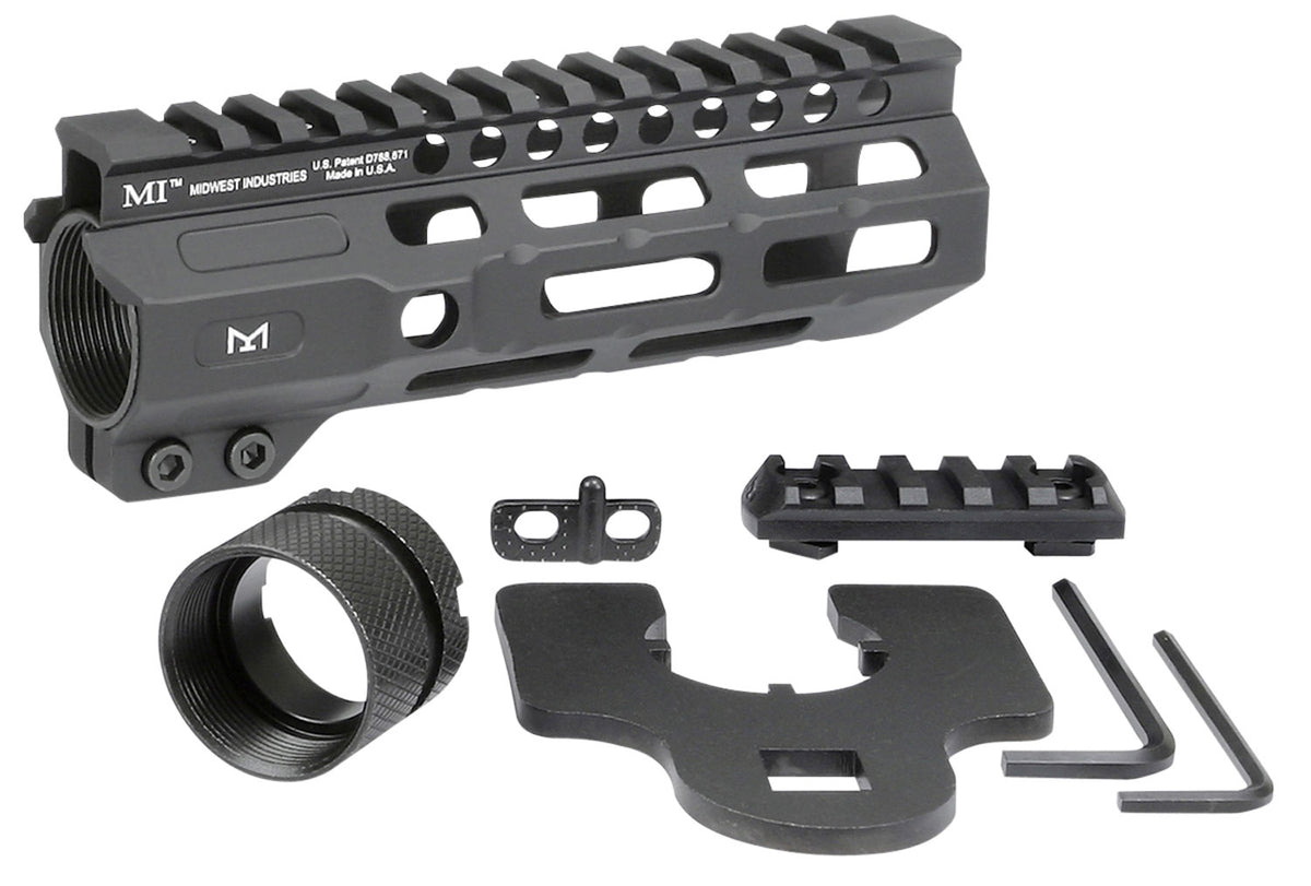 Midwest Industries Combat AR Handguard Black Hardcoat Anodized Aluminum M-LOK 6"