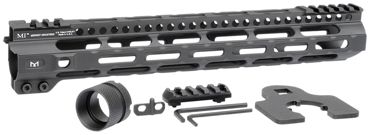 Midwest Industries MICRLW12625 AR-15 Combat Lightweight 12.625" M-LOK Handguard Black Anodized