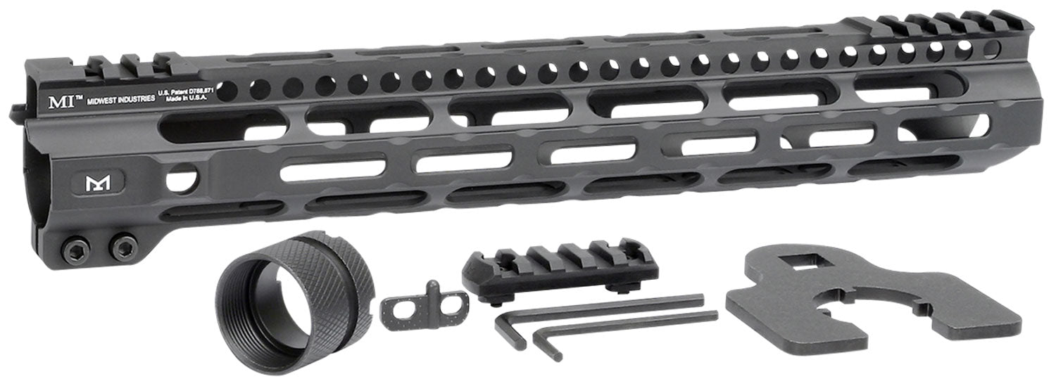 Midwest Industries MICRLW12625 AR-15 Combat Lightweight 12.625" M-LOK Handguard Black Anodized