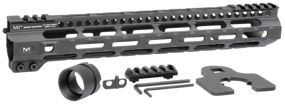 Midwest Industries MICRLW12625 AR-15 Combat Lightweight 12.625" M-LOK Handguard Black Anodized