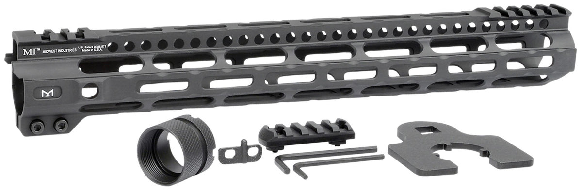 Midwest Industries MICRLW14 AR-15 Combat Lightweight 14" M-LOK Handguard Black Hardcoat Anodized