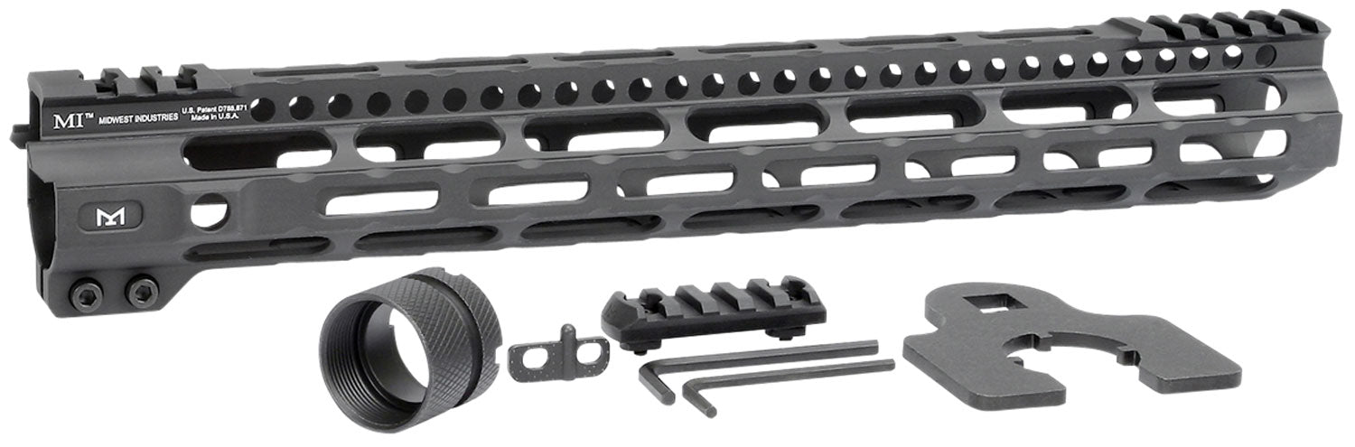 Midwest Industries MICRLW14 AR-15 Combat Lightweight 14" M-LOK Handguard Black Hardcoat Anodized