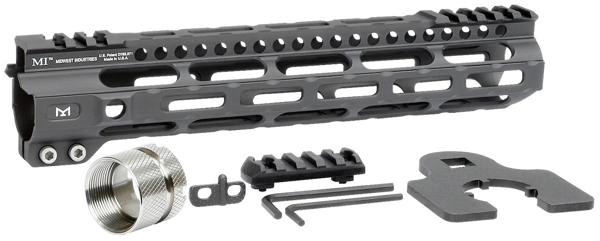 Midwest Industries MIULW105 AR-15 Ultralight 10.50" M-LOK Handguard Black Hardcoat Anodized