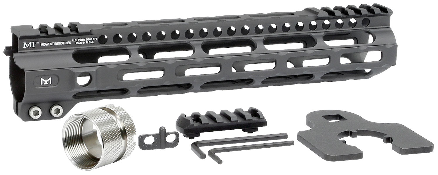 Midwest Industries MIULW105 AR-15 Ultralight 10.50" M-LOK Handguard Black Hardcoat Anodized
