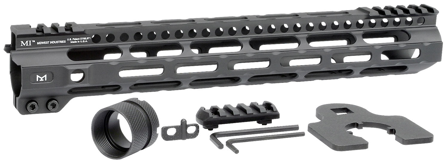 Midwest Industries MIULW12625 AR-15 Ultralight 12.625" M-LOK Handguard Black Hardcoat Anodized