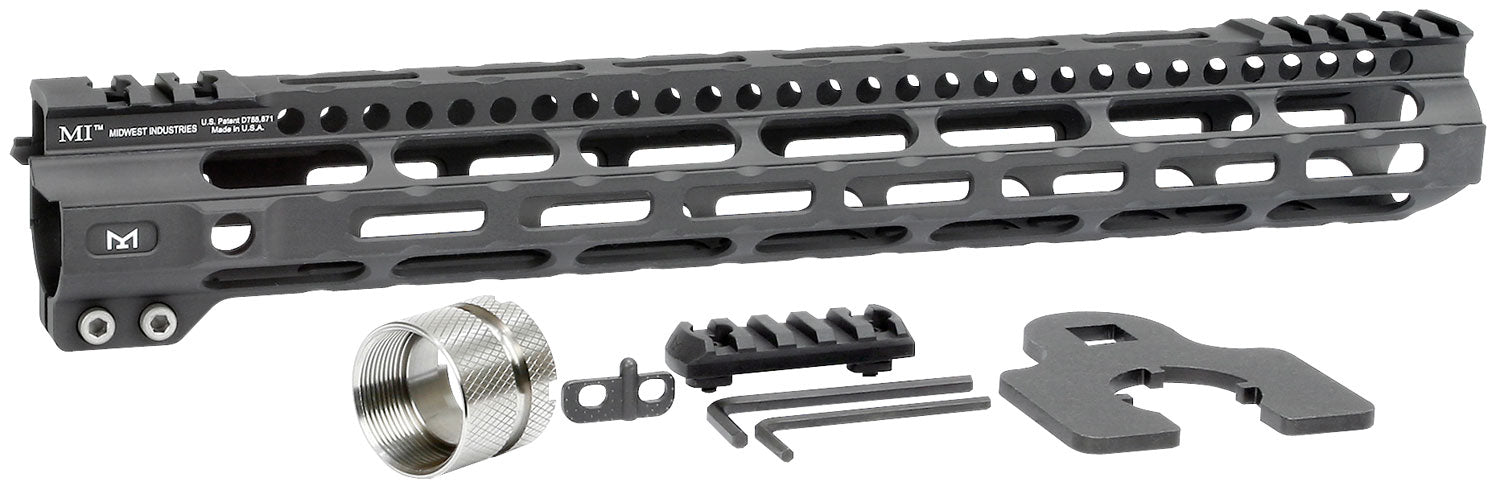 Midwest Industries MIULW14 AR-15 Ultralight 14" M-LOK Handguard Black Hardcoat Anodized