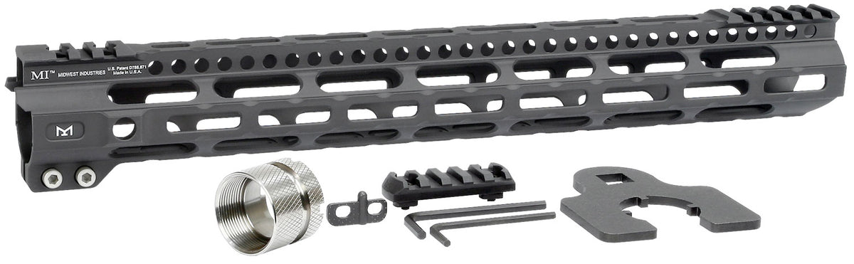 Midwest Industries MIULW15 AR-15 Ultralight 15" M-LOK Handguard Black Hardcoat Anodized