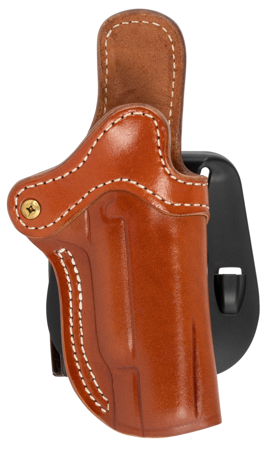 1791 Gunleather BH1 OWB Optic Ready Classic Brown Leather Paddle Holster, Size 01, Compatible with 4" to 5" 1911, Right Hand
