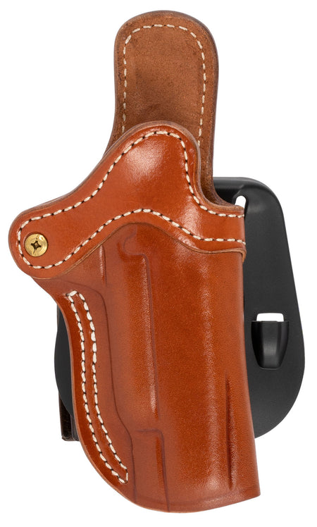 1791 Gunleather BH1 OWB Optic Ready Classic Brown Leather Paddle Holster, Size 01, Compatible with 4" to 5" 1911, Right Hand