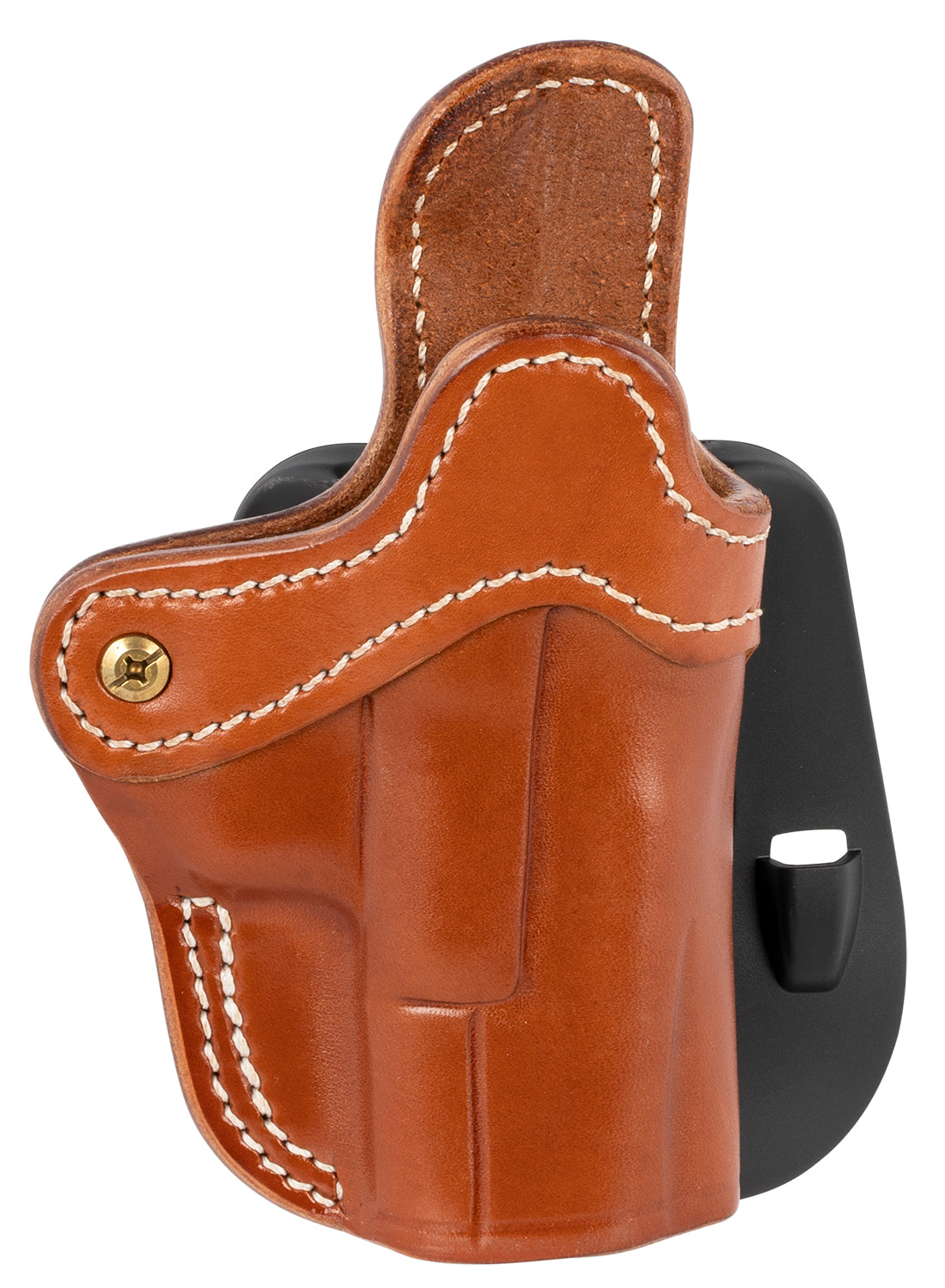 1791 Gunleather BH2.1 OWB Optic Ready Classic Brown Leather Paddle Holster for Glock 17/Springfield XD/S&W Shield, Right Hand