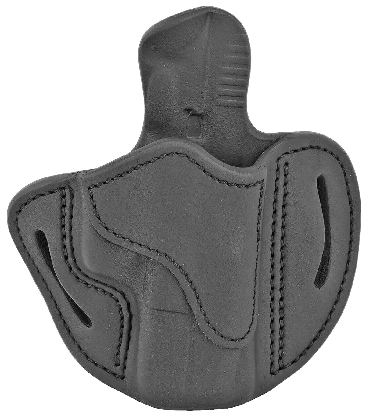 1791 Gunleather OWB BH2.1 Optic Ready Stealth Black Leather Belt Slide Holster for Glock 17/Springfield XD/S&W Shield, Right Hand