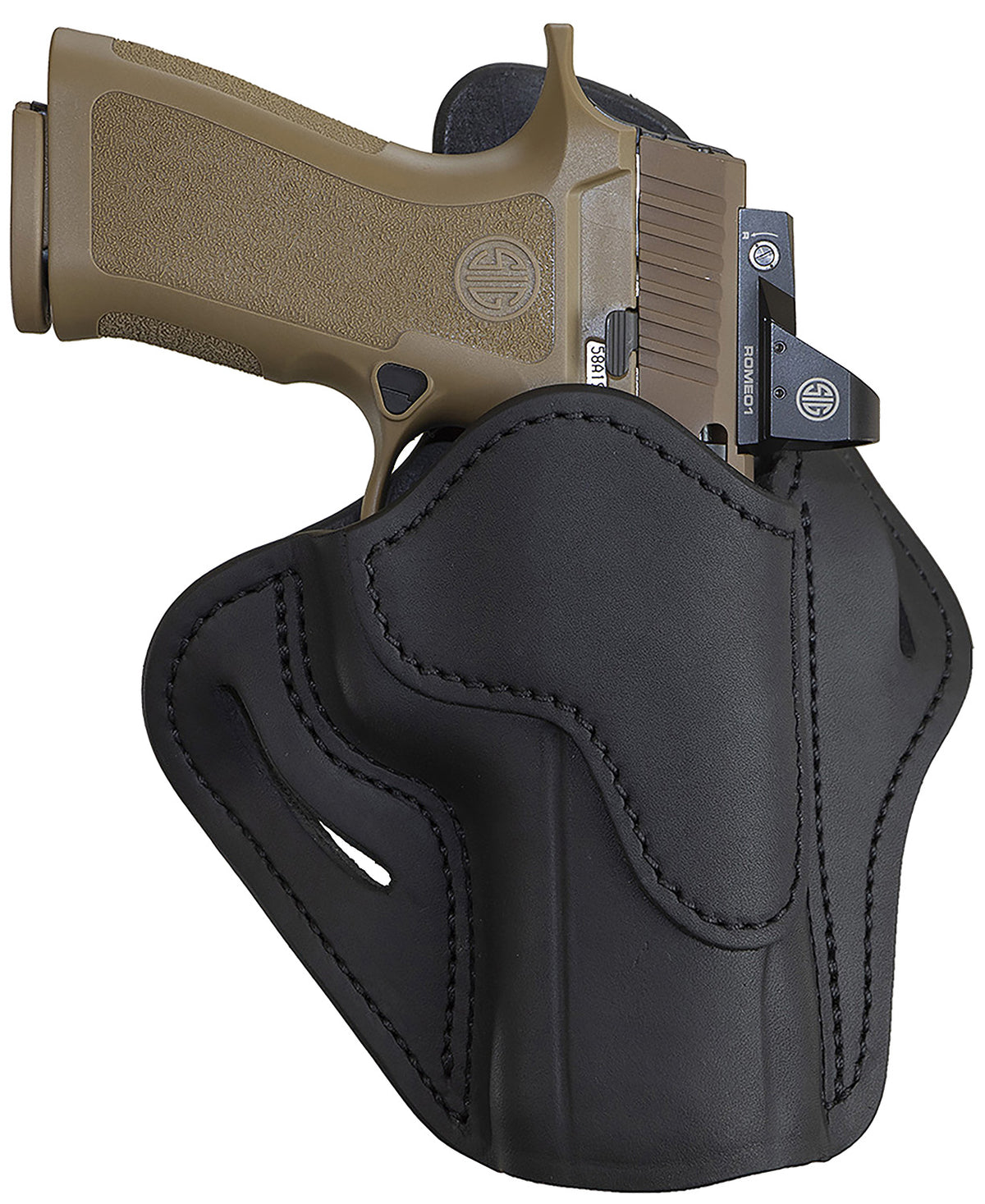 1791 Gunleather BH2.4 Stealth Black Leather Optic Ready OWB Holster – Fits Walther PPQ, Sig P320 & Springfield XD-M
