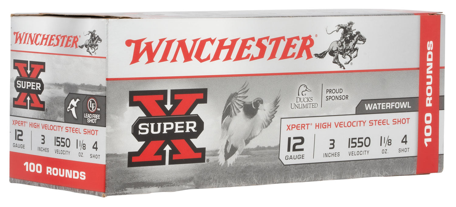 Winchester 12 Gauge Shotgun Ammo XPERT STEEL HIgh Velocity Value Pack 3 in 1-1/8 oz #4