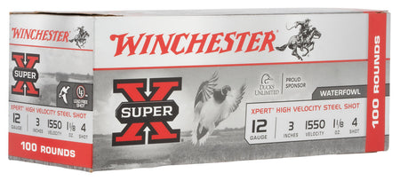 Winchester 12 Gauge Shotgun Ammo XPERT STEEL HIgh Velocity Value Pack 3 in 1-1/8 oz #4