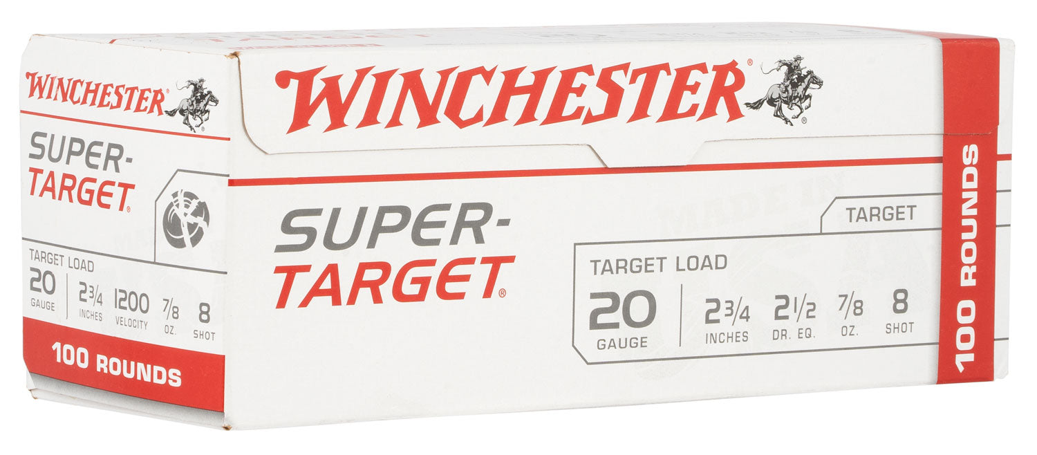 Winchester 20 Gauge Shotgun Ammo Super-Target Value Pack 2.75 in 7/8 oz #8
