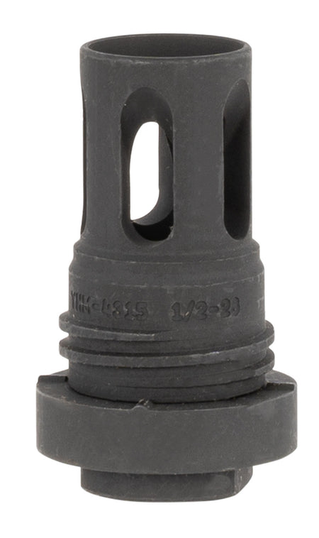 YHM 431528A Mini Quick-Detach Flash Hider Steel Black Phosphate 1/2"-28 tpi 5.56 NATO AR-Platform