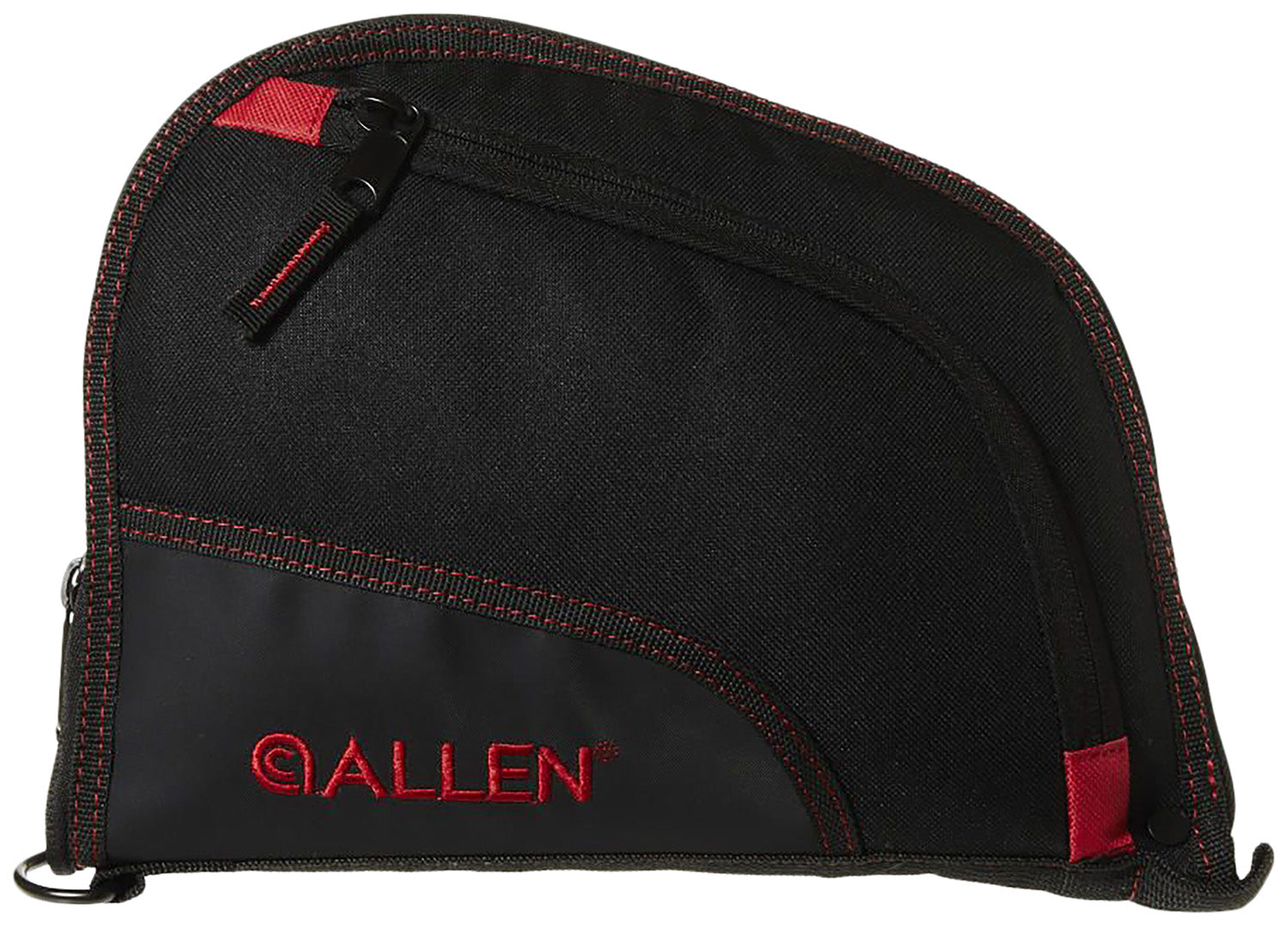 Allen Auto-Fit Handgun Case 9" Black with Red Trim, Soft Knit Interior and Lockable Zipper