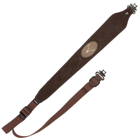 Allen 8140 Big Game Brown Suede Leather Adjustable Rifle Sling Decorative Stitching