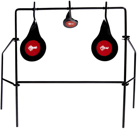 EZ-Aim 15265 Steel Triple Spinner Shooting Target with Easel Stand
