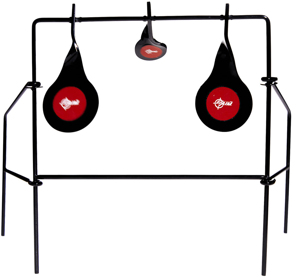 EZ-Aim 15265 Steel Triple Spinner Shooting Target with Easel Stand