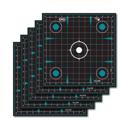 Girls With Guns 15280 Splash Adhesive Grid Paper Target Black/Teal 5-Pack 12"x12"
