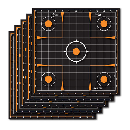 EZ-Aim 15314 12" Peel-Away Reactive Sight-In Grid Self-Adhesive Targets, 5 Per Pack