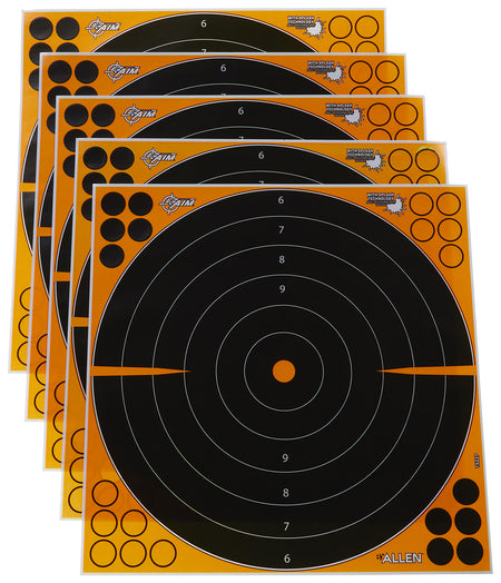 EZ-Aim 15227 16" Peel-Away Reactive Bullseye Self-Adhesive Paper Targets, 5 Count