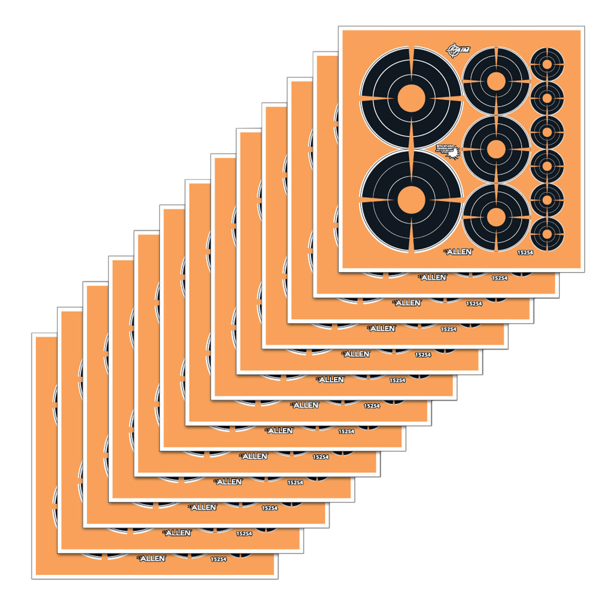 EZ-Aim 15254 Reactive Peel-Away Bullseye Variety Targets – 72x1", 36x2", 24x3", 12-Pack