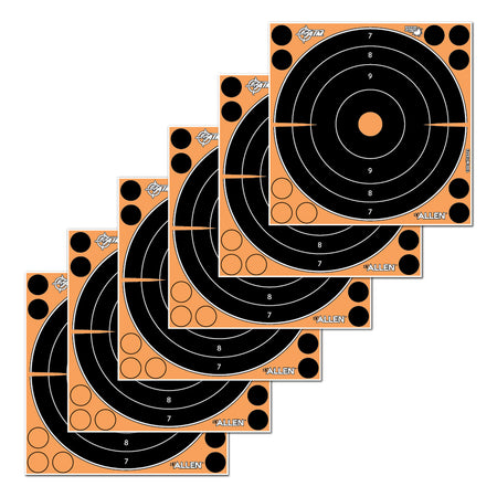 EZ-Aim 15316 8" Peel-Away Reactive Bullseye Self-Adhesive Paper Targets, 6 Count
