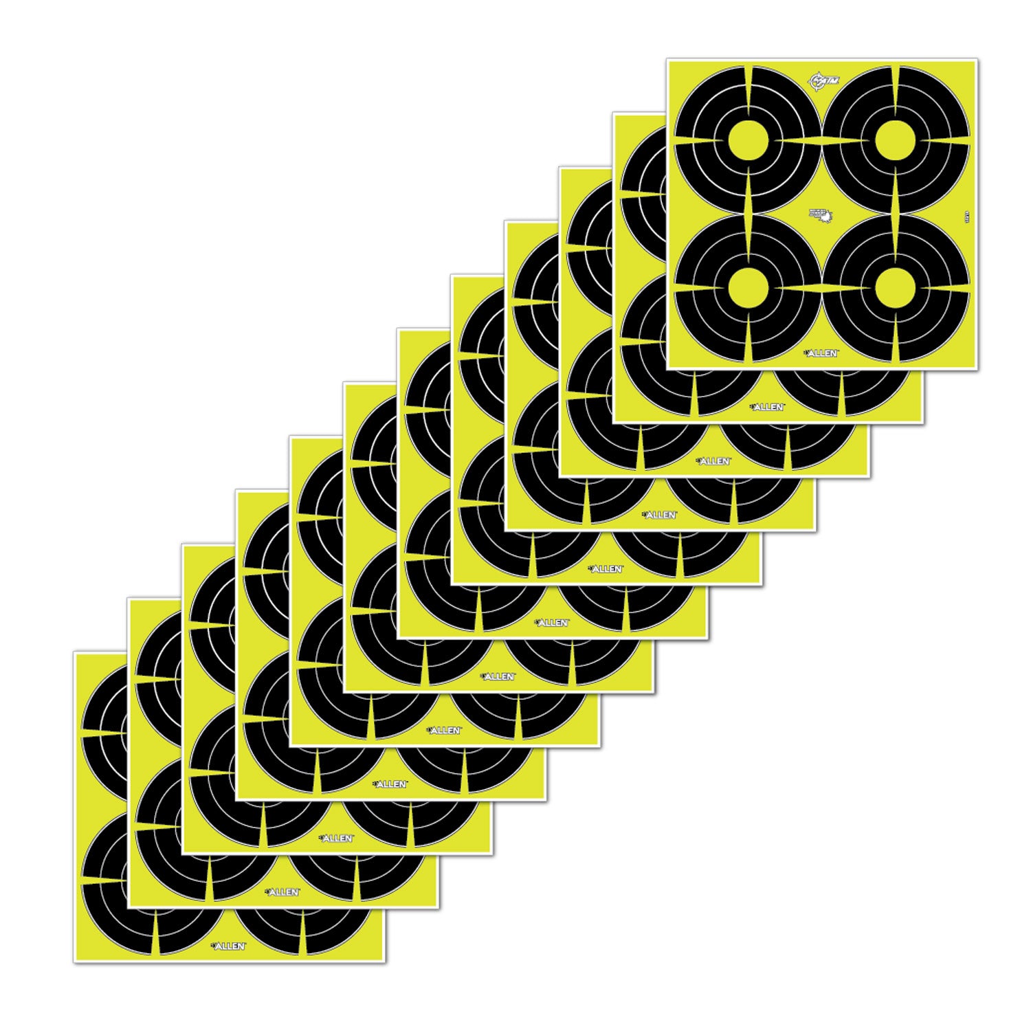 EZ-Aim 15218 12"x12" SPOT Splash Reactive Paper Hanging Target Black/Yellow 12 Pack
