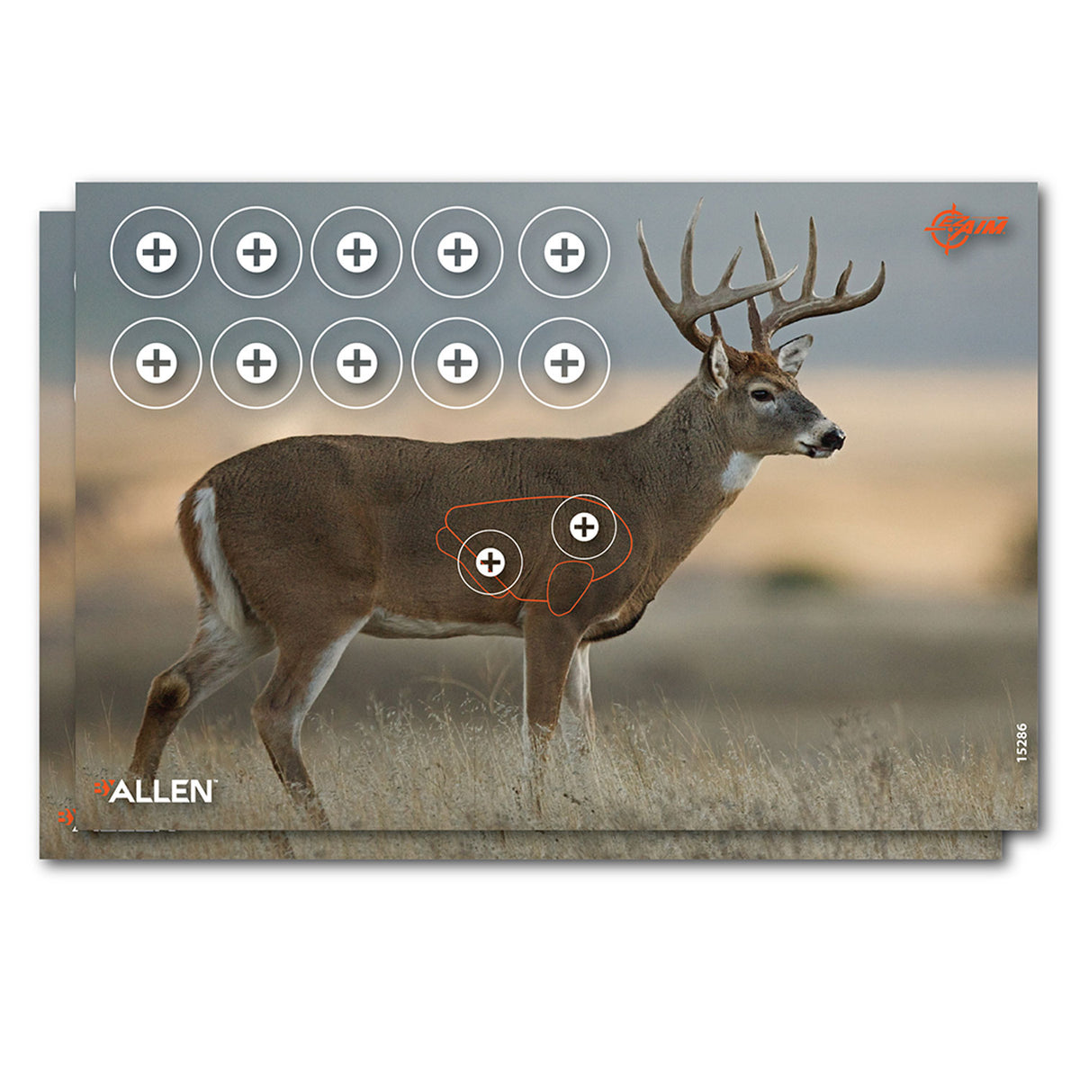 EZ-Aim 15286 Deer Silhouette Paper Hanging Target 23" x 35" Multi-Color with Pasters 2 Per Pkg