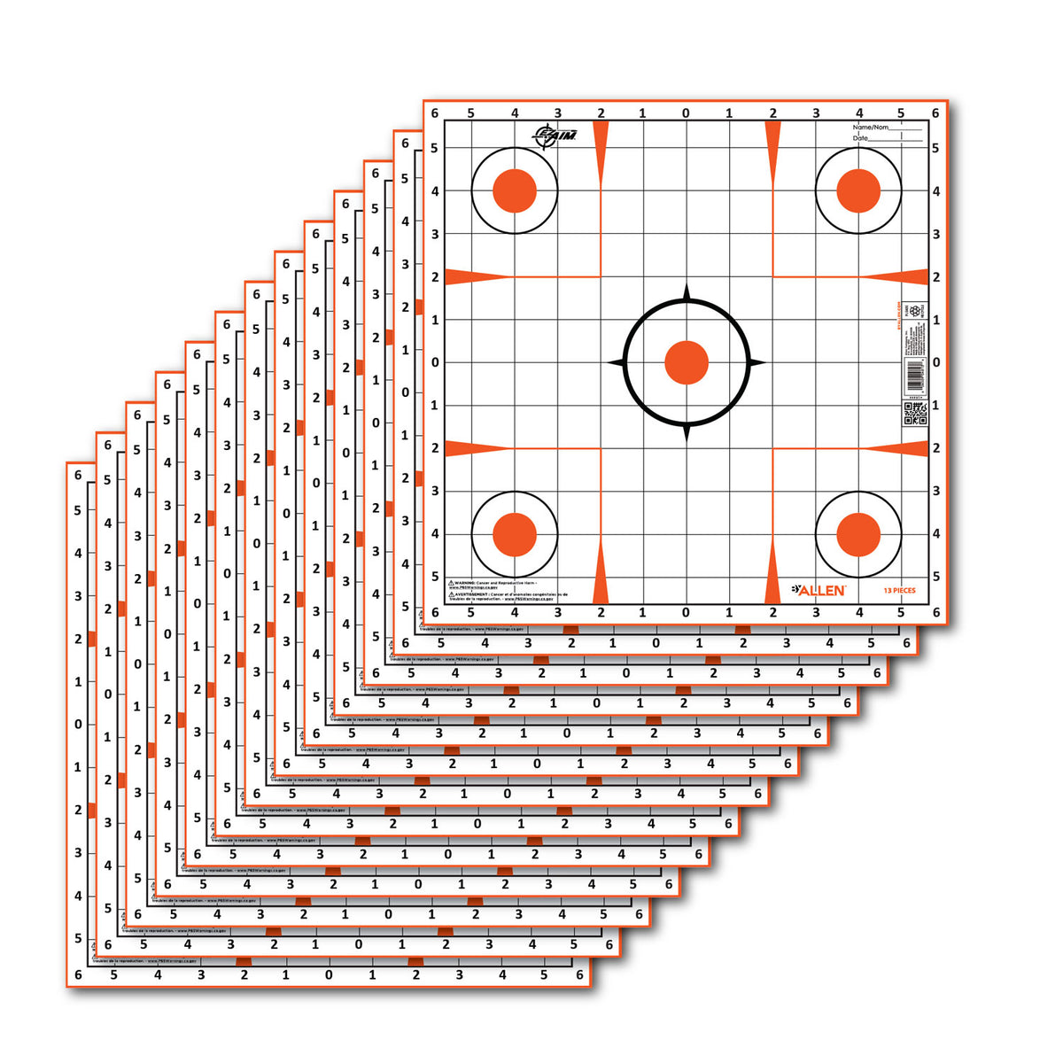 EZ-Aim 15333 Sight-In-Grid 12"x12" Paper Shooting Target 13 Pack
