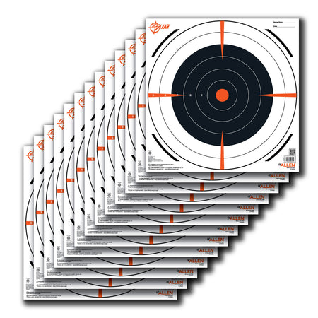 EZ-Aim 15334 Bullseye Hanging Paper Target 12" x 12" Black and White 13 Per Package
