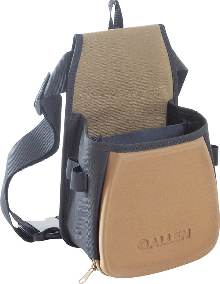 Allen Eliminator Basic Shooting Bag Black Tan Double Compartment with Bottom Shell Ejection Zipper
