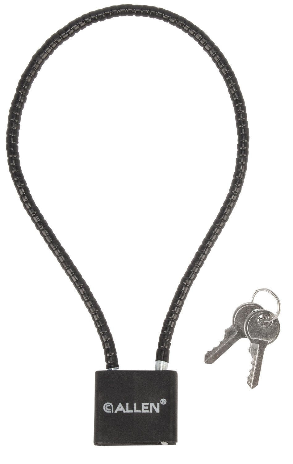 Allen Cable Gun Lock 15414 Black Stainless Steel Open-With-Key Universal Firearm Security