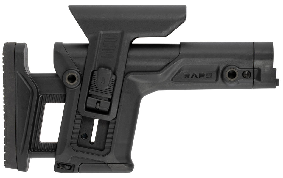 FAB Defense RAPS Precision Stock Integrated Cheekrest Adjustable LOP Ambidextrous Black Polymer