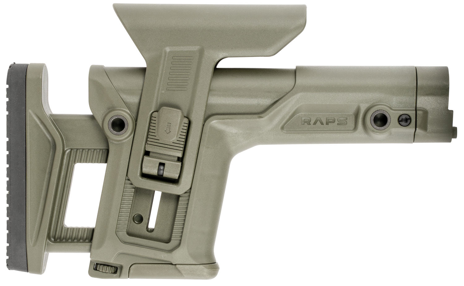 FAB Defense RAPS Precision Stock Integrated Cheekrest Adjustable LOP Ambidextrous OD Green Polymer