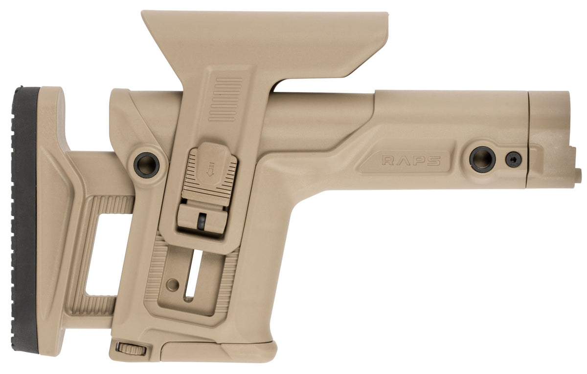 FAB Defense RAPS Precision Stock Integrated Cheekrest Adjustable LOP Ambidextrous FDE Polymer