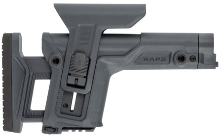 FAB Defense FXRAPSGR Gray Polymer RAPS Precision Stock w/ Cheek-Rest, Adjustable LOP & Ambidextrous 1Latch
