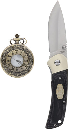 Old Timer Knife and Pocket Watch Gift Tin Promotional Set