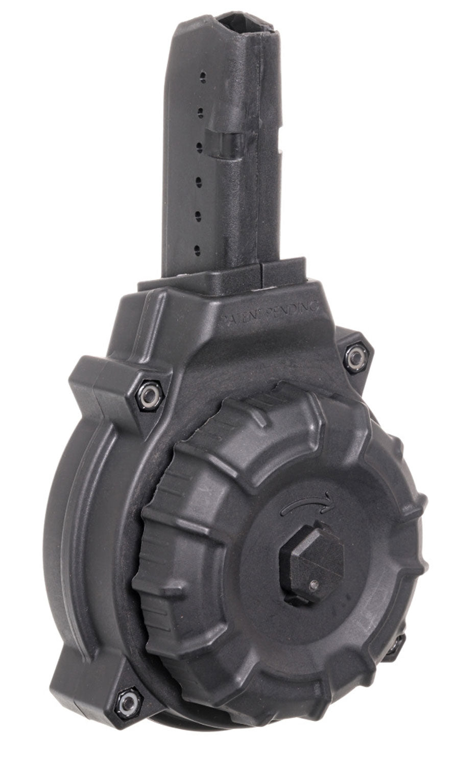 ProMag DRMA12 Standard 50rd 9mm Drum Mag for AR-15 Compatible w/ Glock Style Mags Black Polymer