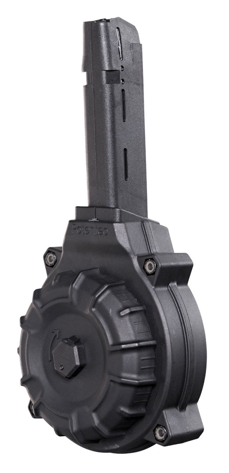 ProMag DRMA19 Standard 50rd 40 S&W Drum Mag for Glock 22/23 Black Polymer w/ Steel Insert