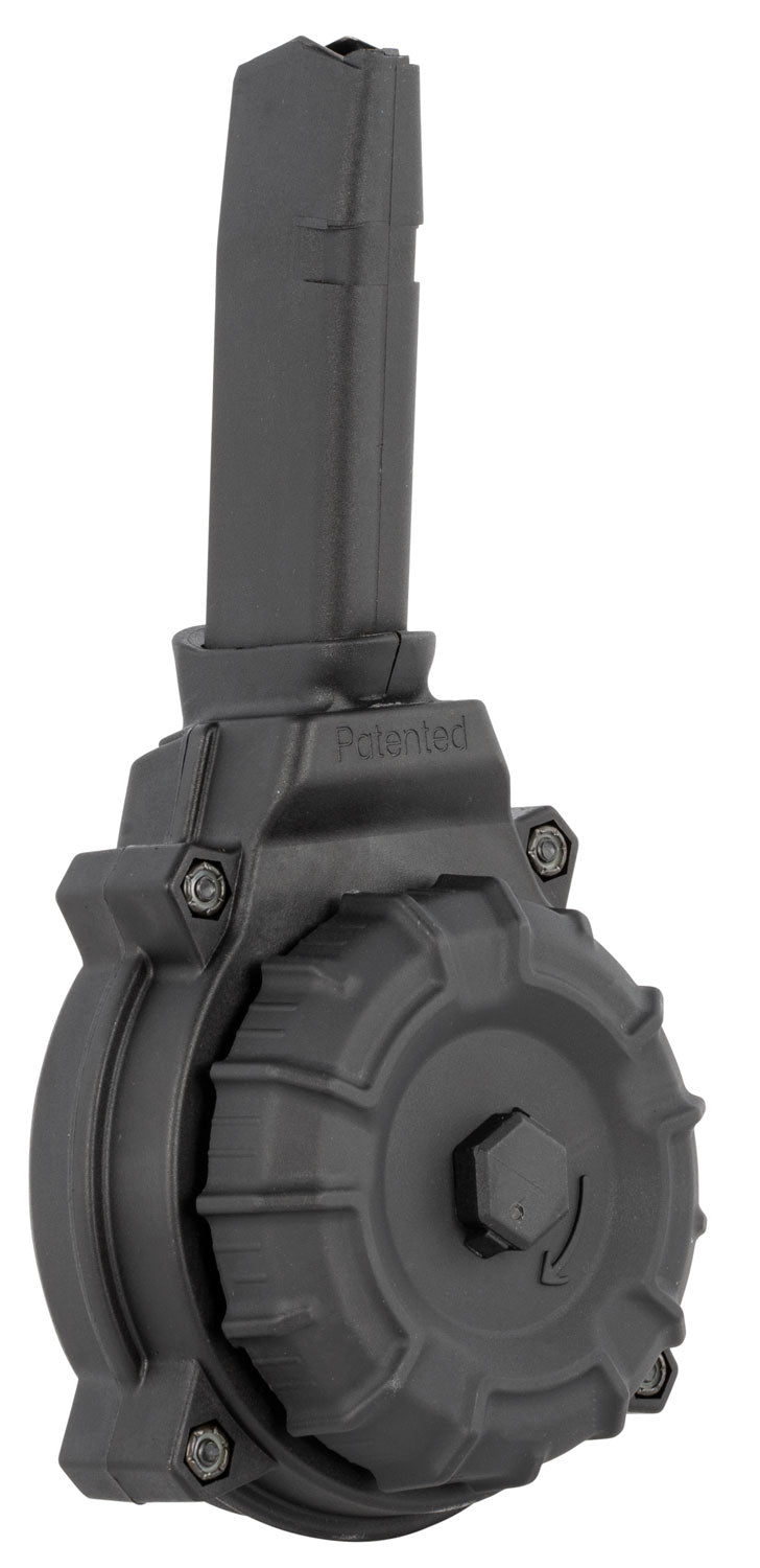 ProMag DRMA20 Glock 43X 48 9mm Luger 50 Round Drum Magazine Black DuPont Zytel